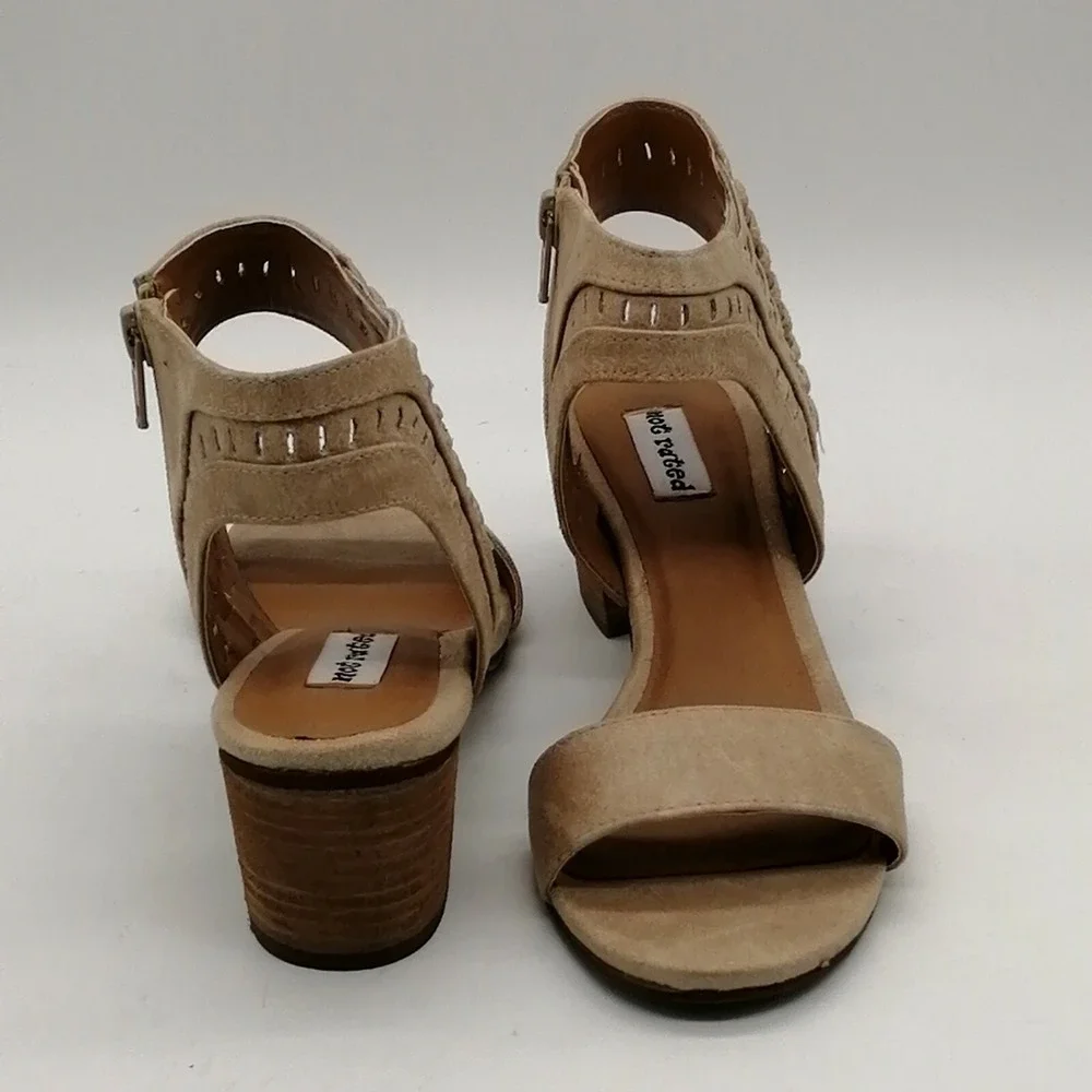 Not Rated Shoes‎ Womens Vienna Ankle Boot Sandal Cream Side Zip Block Heel 6 NEW